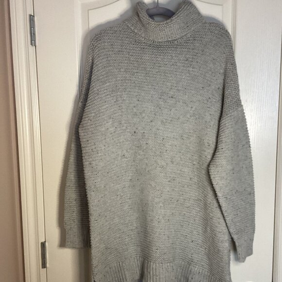 Land's End Women's Chunky Knit Gray Sweater Tunic Pullover Size 1X Comfy Cozy - Picture 1 of 7